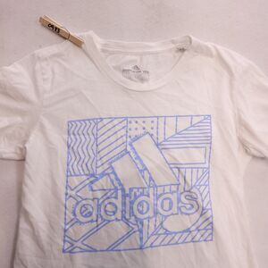 Adidas Amplifier Tee Casual Graphic Short Sleeve T Shirt Womens Size XS White